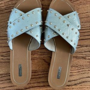 Adorable silver and gold sandals
